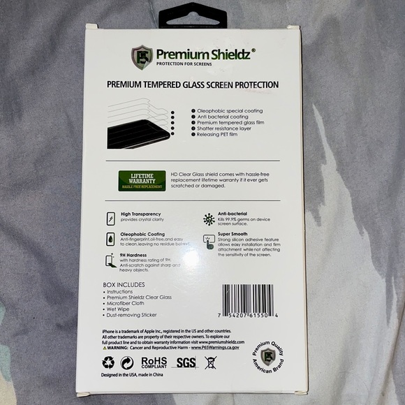 Premium Shieldz Anti Bacterial Glass Screen Protector - Picture 2 of 2